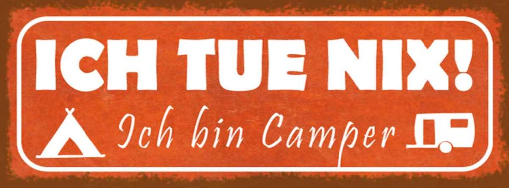 Holzschild 10x27 cm ich tue nix bin Camper Spruch Zitat