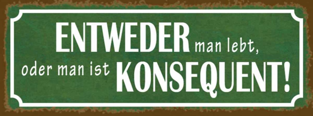 Holzschild 10x27 cm entweder man lebt oder Dekoration