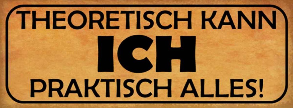 Holzschild 10x27 cm theoretisch ich praktisch alles Spruch Zitat
