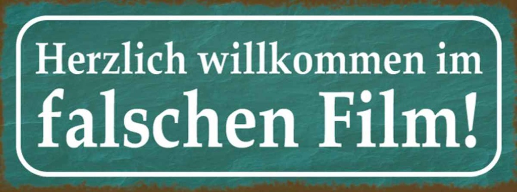 Holzschild 10x27 cm herzlich willkommen im Film Dekoration