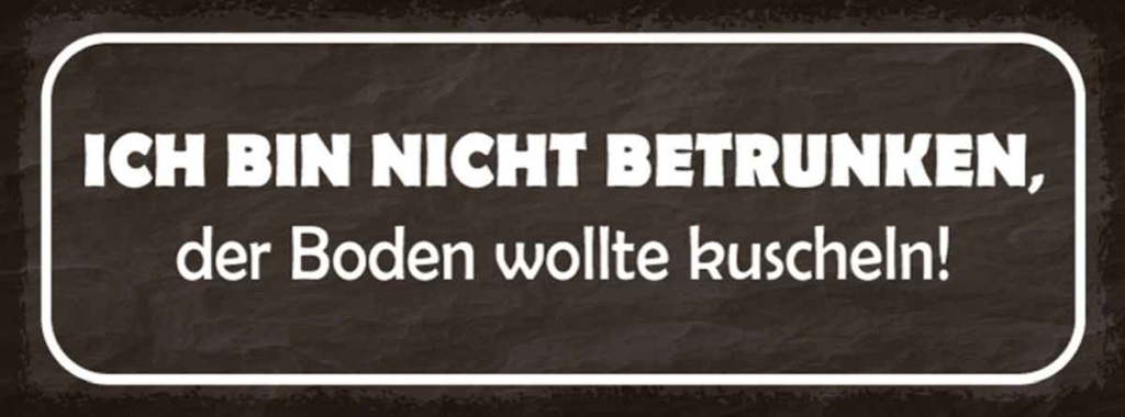 Holzschild 10x27 cm bin nicht betrunken Boden wollte