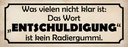Holzschild 10x27 cm das Wort Entschuldigung Dekoration