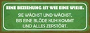 Holzschild 10x27 cm Beziehung ist wie eine Wiese Dekoration