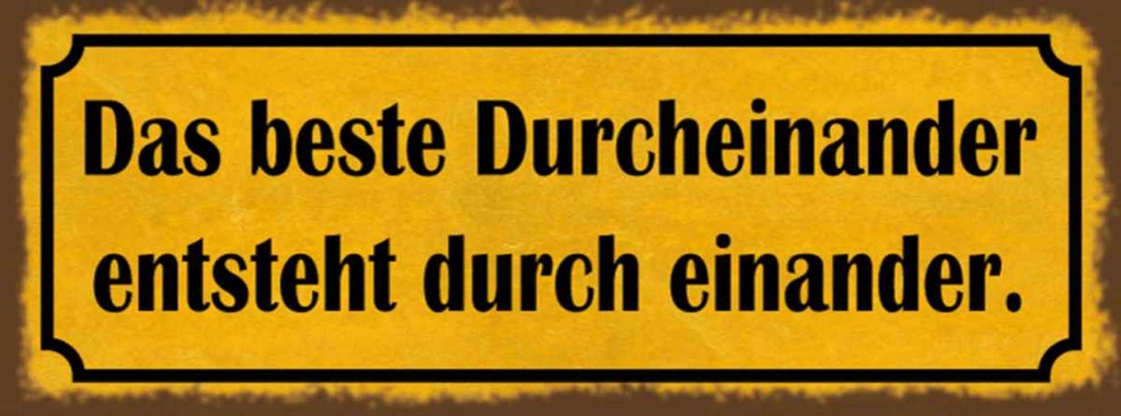 Holzschild 10x27 cm das beste Durcheinander entsteht Spruch Zitat