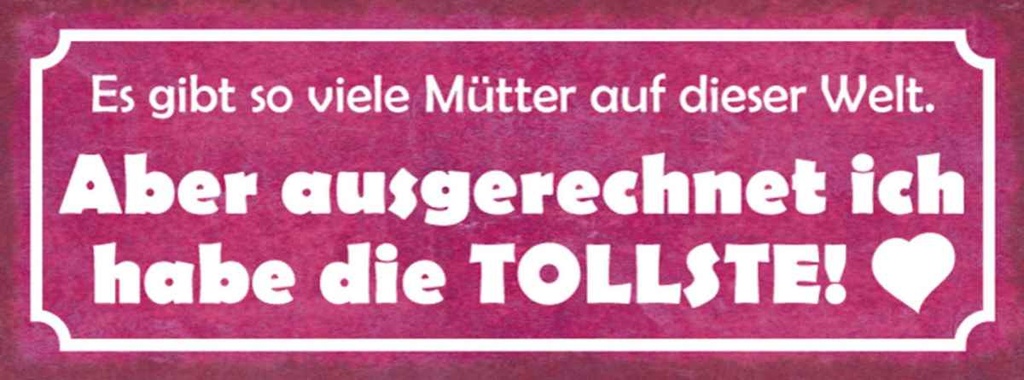 Holzschild 10x27 cm ich habe die tollste Mutter Herz Spruch Zitat