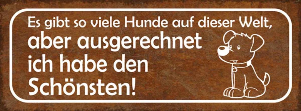 Holzschild 10x27 cm es gibt so viele Hunde auf Welt Spruch Zitat