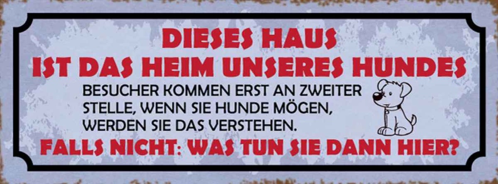 Holzschild 10x27 cm dieses Haus Heim unseres Hundes Tier Haustier