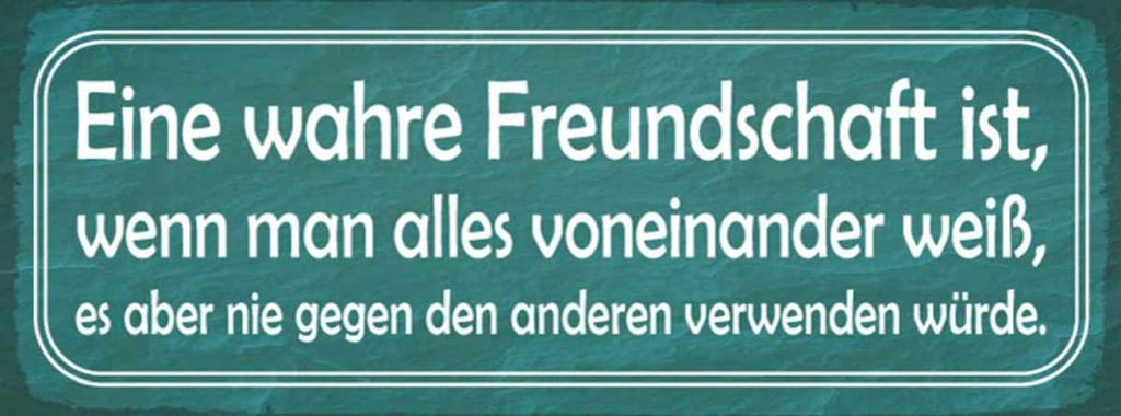 Holzschild 10x27 cm wahre Freundschaft ist wenn man Spruch Zitat