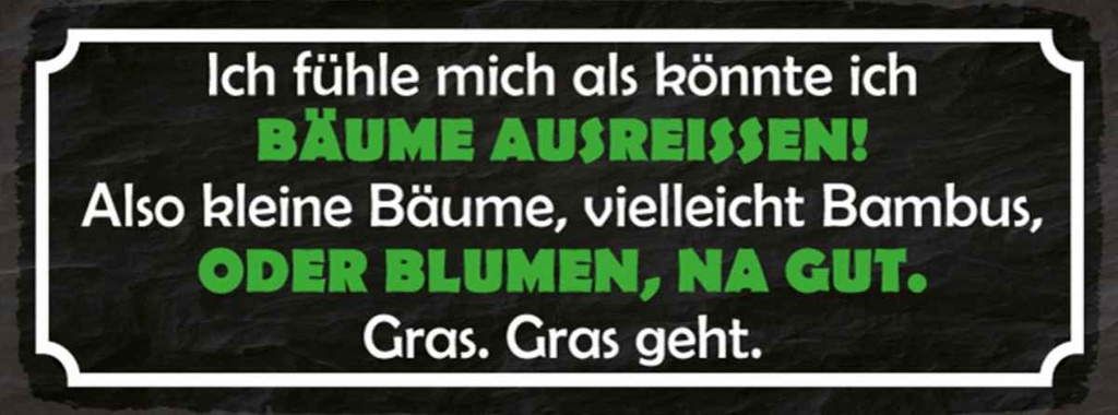 Holzschild 10x27 cm Bäume ausreissen oder Blumen Dekoration