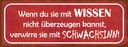 Holzschild 10x27 cm verwirre sie mit Schwachsinn Dekoration