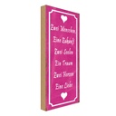 Holzschild 27x10 cm Zwei Menschen Herzen eine Liebe Spruch Zitat