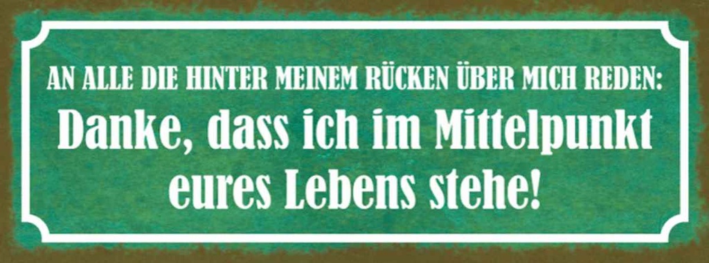 Holzschild 10x27 cm die hinter meinem Rücken reden Dekoration