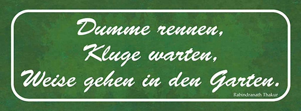 Holzschild 10x27 cm Dumme rennen Kluge warten Garten Spruch Zitat