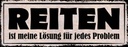 Holzschild 10x27 cm Reiten Lösung für jedes Problem Spruch Zitat