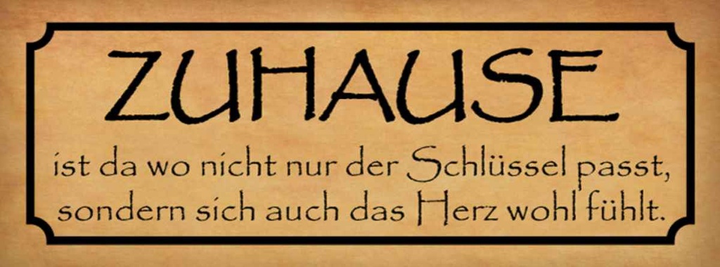 Holzschild 10x27 cm Zuhause wo das Herz wohl fühlt Spruch Zitat