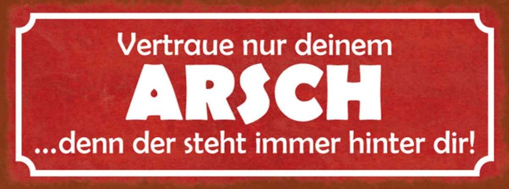 Holzschild 10x27 cm vertraue nur deinem Arsch denn Dekoration