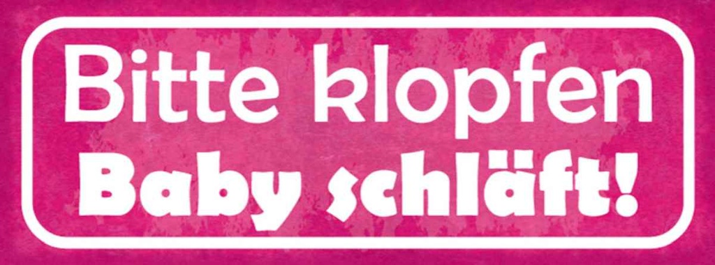Holzschild 10x27 cm bitte klopfen Baby schäft
