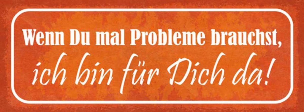 Holzschild 10x27 cm wenn du Probleme brauchst bin da Spruch Zitat