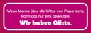 Holzschild 10x27 cm wenn Mama Papa lacht haben Gäste Spruch Zitat