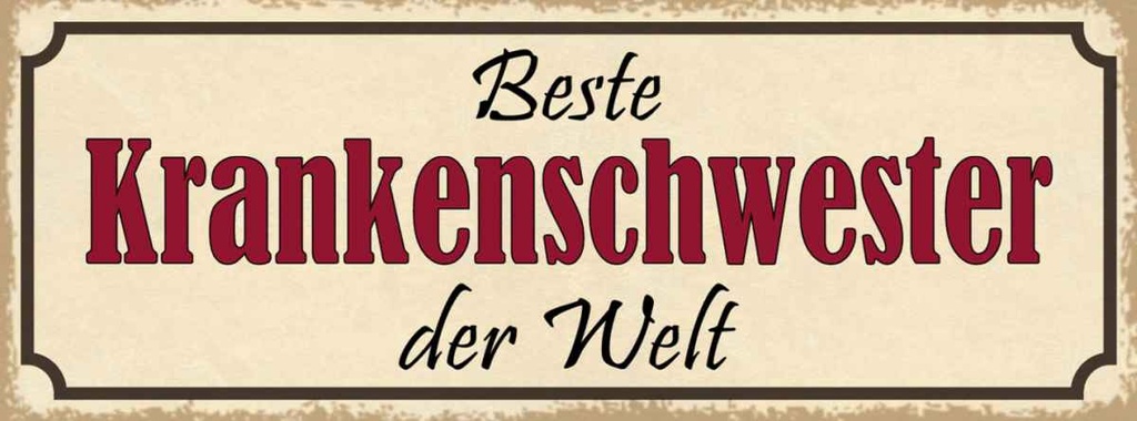 Holzschild 10x27 cm beste Krankenschwester der Welt