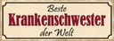 Holzschild 10x27 cm beste Krankenschwester der Welt