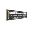 Holzschild 10x27 cm meine Frau kann zaubern sie Männer Frauen