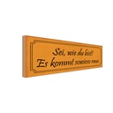 Holzschild 10x27 cm sei wie du bist es kommt sowieso Spruch Zitat