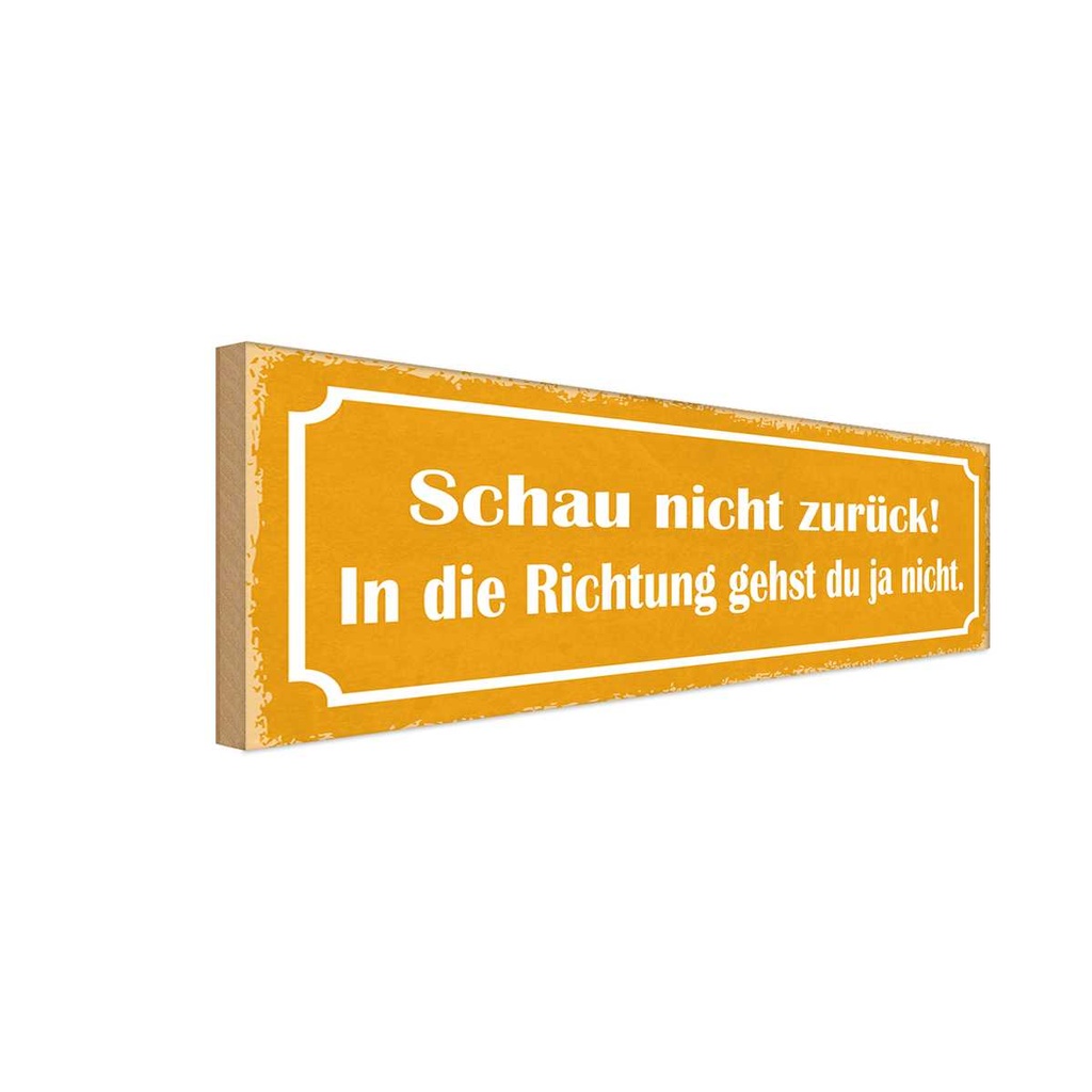 Holzschild 10x27 cm schau nicht zurück Dekoration