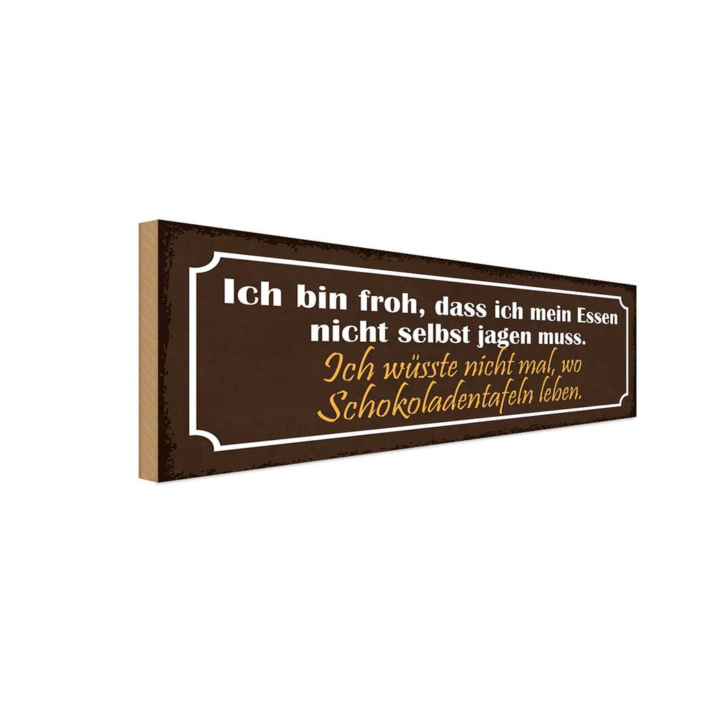 Holzschild 10x27 cm Schokoladentafeln Essen Trinken