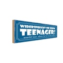 Holzschild 10x27 cm widersprecht nie einem Teenager Spruch Zitat