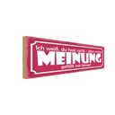 Holzschild 10x27 cm du hast recht aber meine Meinung Spruch Zitat