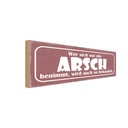 Holzschild 10x27 cm wer sich wie Arsch benimmt wird Spruch Zitat