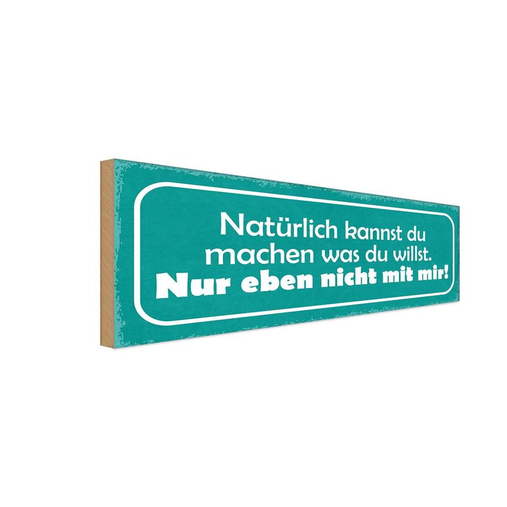 Holzschild 10x27 cm machen was willst nicht mit mir Spruch Zitat
