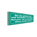 Holzschild 10x27 cm Zwei und Vierbeiner zur Familie Spruch Zitat