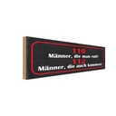 Holzschild 10x27 cm 110 Männer ruft 112 auch kommen