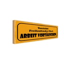 Holzschild 10x27 cm Vorsicht freilaufebder Chef Warnschild Hinweisschild