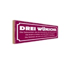 Holzschild 10x27 cm Drei Wünsche Gelassenheit Kraft Spruch Zitat