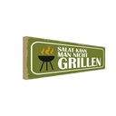 Holzschild 10x27 cm Salat kann man nicht grillen Dekoration