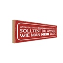 Holzschild 10x27 cm sollst wissen wie man NEIN sagt Spruch Zitat