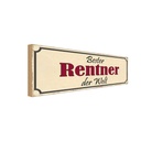 Holzschild 10x27 cm bester Rentner der Welt Dekoration