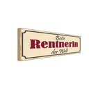 Holzschild 10x27 cm beste Rentnerin der Welt Dekoration