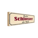 Holzschild 10x27 cm bester Schlosser der Welt Arbeit