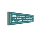 Holzschild 10x27 cm lerne träume lebe hier und jetzt Spruch Zitat