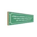 Holzschild 10x27 cm Leben mit Liebe und Humor Spruch Zitat