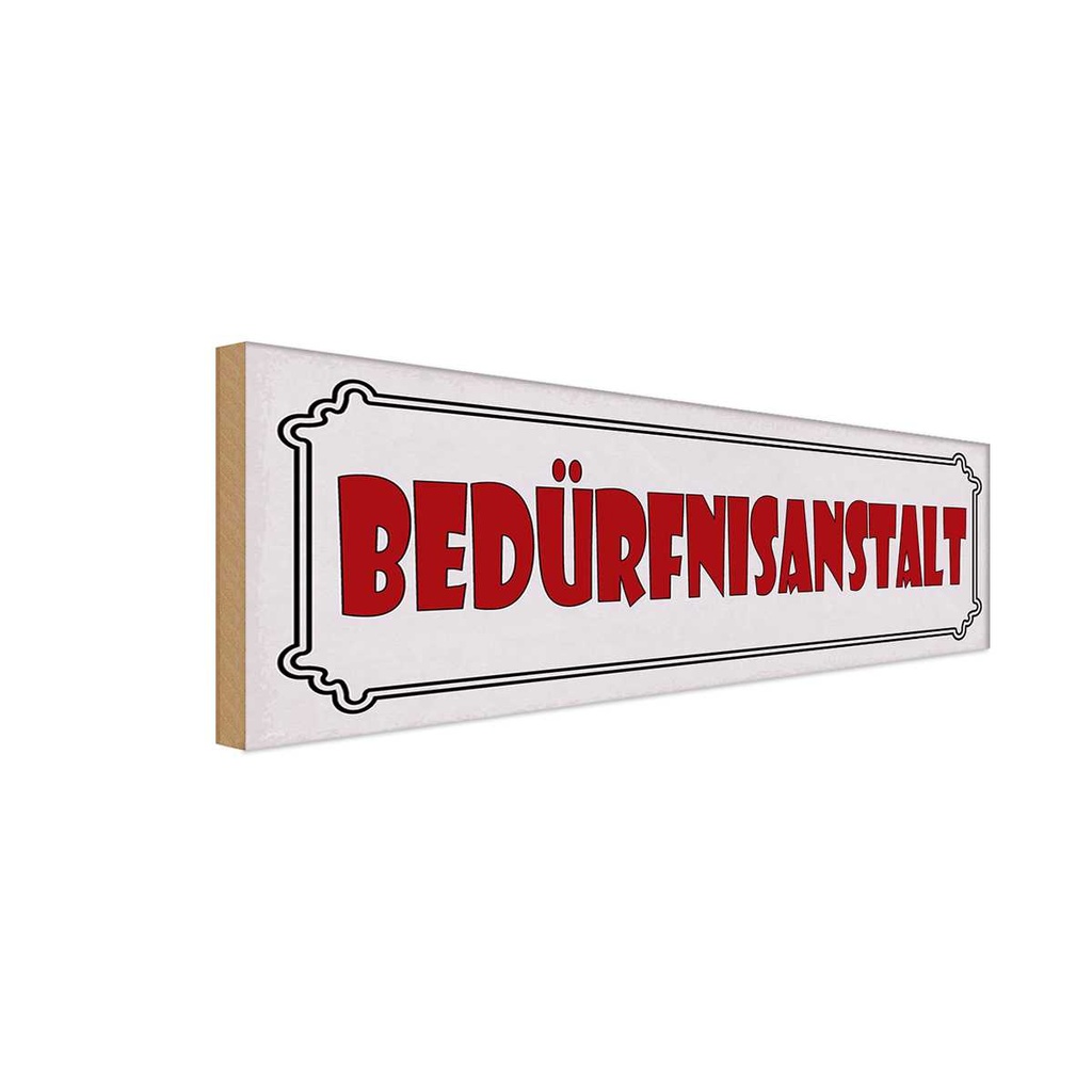 Holzschild 10x27 cm Bedürfnisanstalt Dekoration