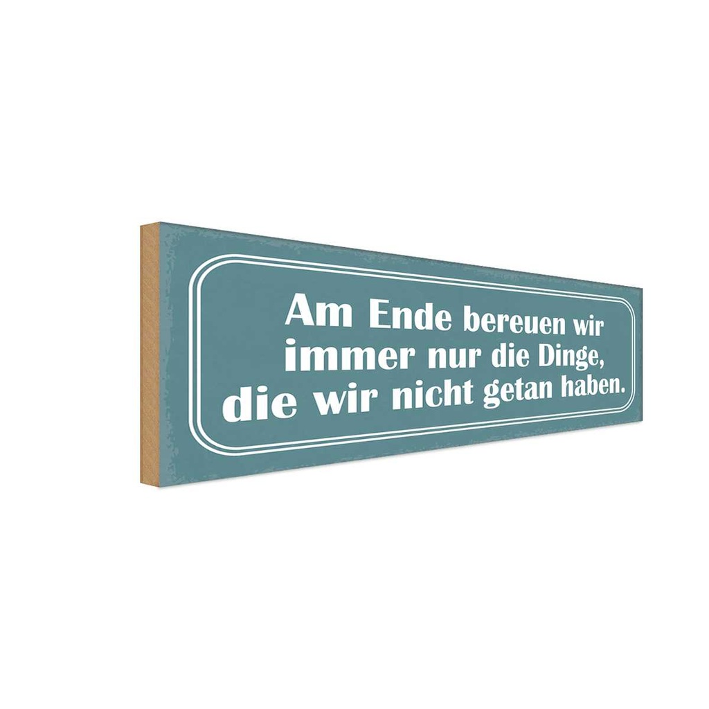 Holzschild 10x27 cm am Ende bereuen wir immer nur Dekoration