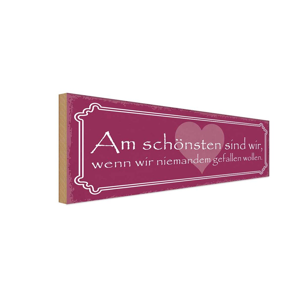 Holzschild 10x27 cm wir am schönsten sind wenn Dekoration