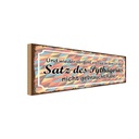 Holzschild 10x27 cm Satz Pythagoras nicht gebraucht Spruch Zitat