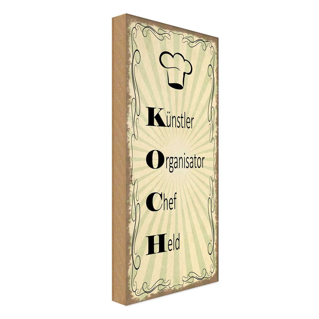 Holzschild 27x10 cm Küntler Organisator Chef Held Beruf Arbeit