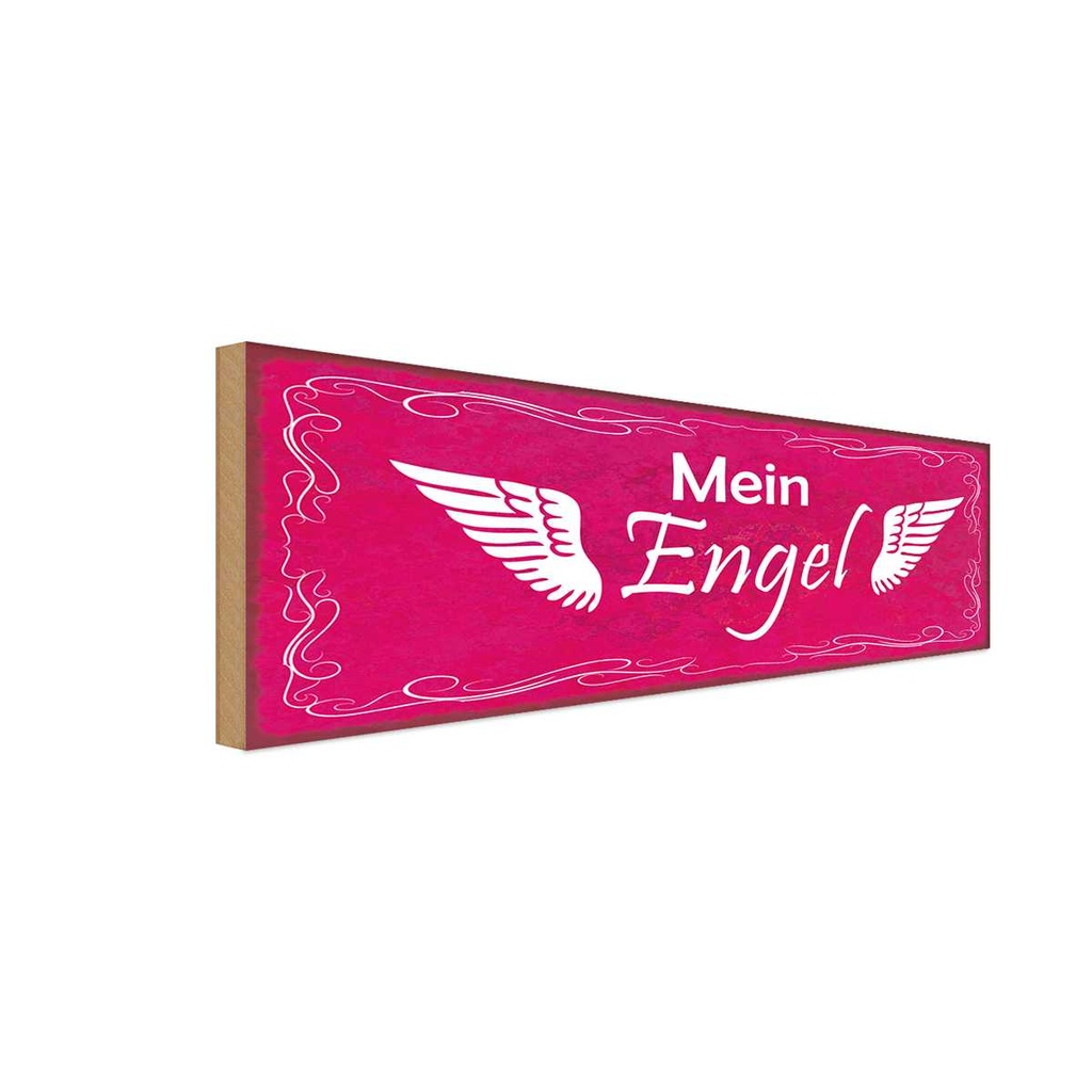 Holzschild 10x27 cm Mein Engel Flügel Dekoration